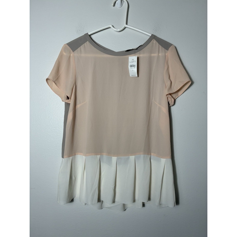 New! Ann Taylor Loft Short Sleeve Blouse Sz Small Preppy Office Buttons 7914